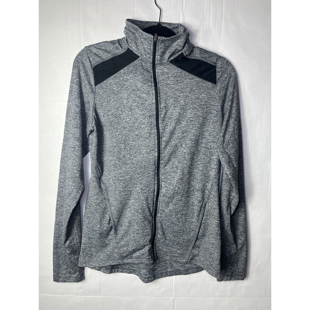 Champion‎ Jacket Women's Sz M  Full Zip Long Sleeve Pocket Thumb Silits Gray